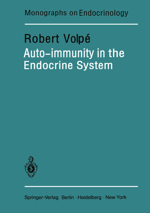 Book cover of Auto-immunity in the Endocrine System (1981) (Monographs on Endocrinology #20)