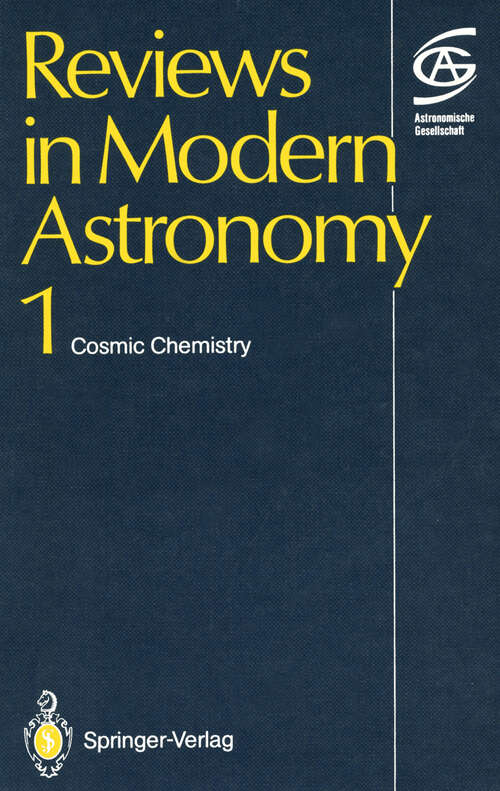 Book cover of Cosmic Chemistry (1988) (Reviews in Modern Astronomy #1)