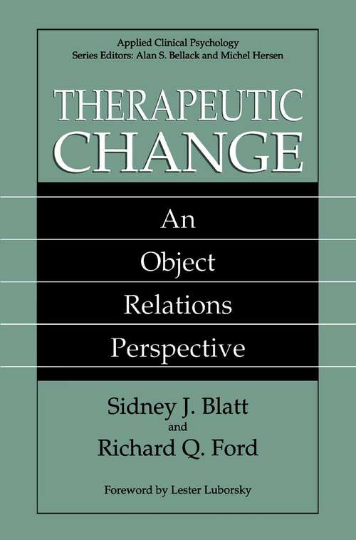 Book cover of Therapeutic Change: An Object Relations Perspective (1994) (Nato Science Series B:)