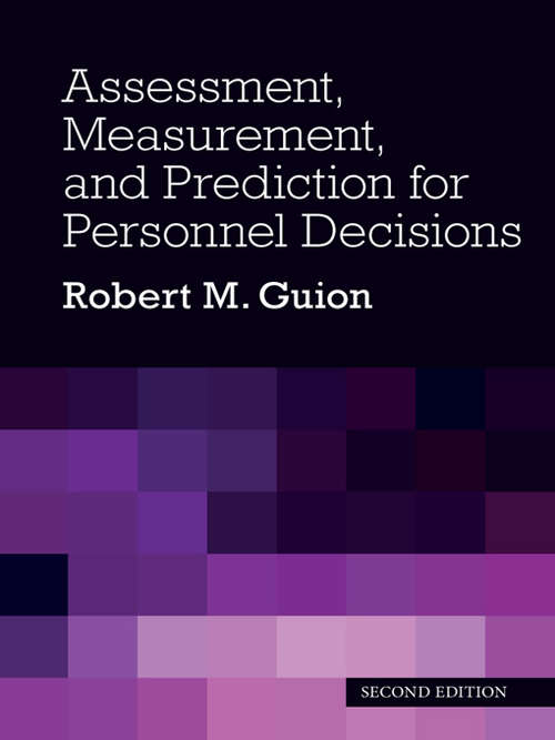 Book cover of Assessment, Measurement, and Prediction for Personnel Decisions (2)