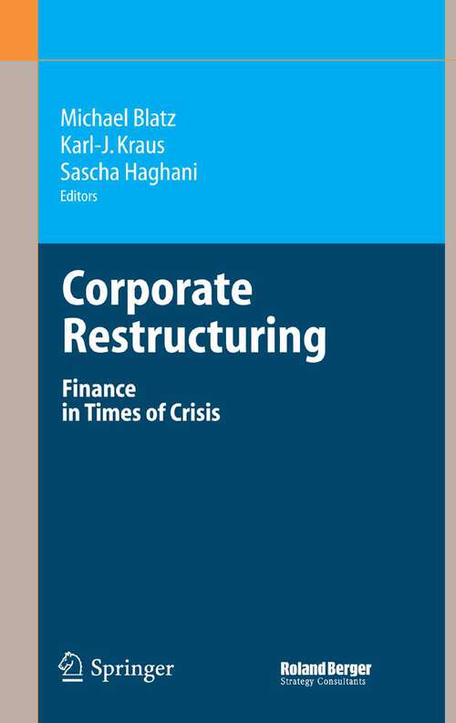 Book cover of Corporate Restructuring: Finance in Times of Crisis (2006)