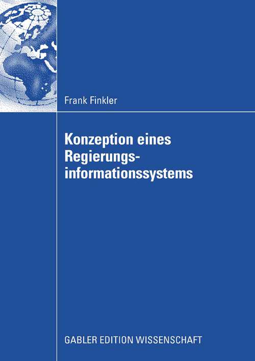 Book cover of Konzeption eines Regierungsinformationssystems (2008)