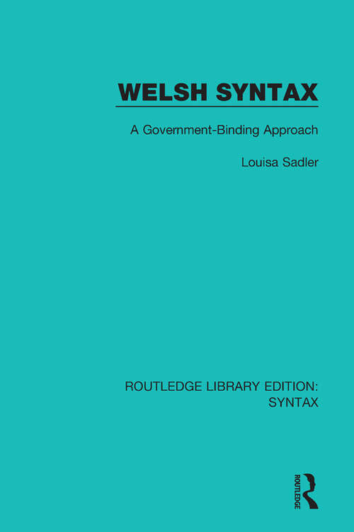 Book cover of Welsh Syntax: A Government-Binding Approach (Routledge Library Editions: Syntax)