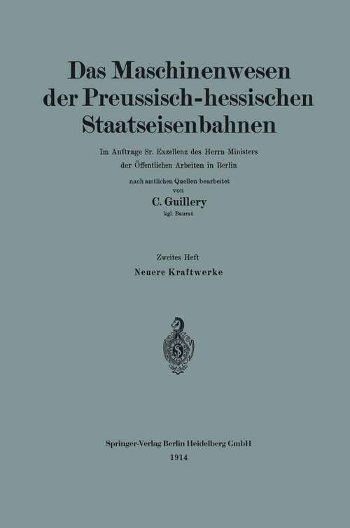 Book cover of Neuere Kraftwerke der Preussisch-hessischen Staatseisenbahnen (1914)