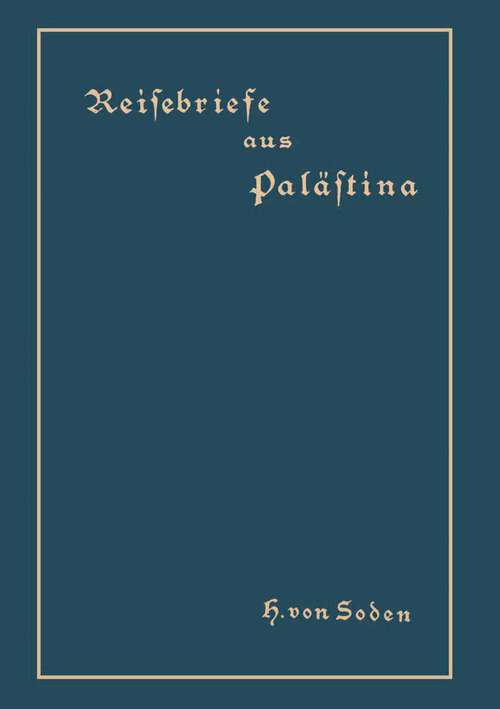 Book cover of Reisebriefe aus Palästina (1898)