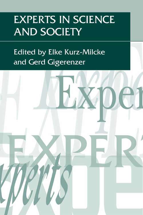 Book cover of Experts in Science and Society (2004)