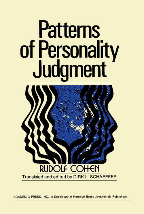 Book cover of Patterns of Personality Judgment