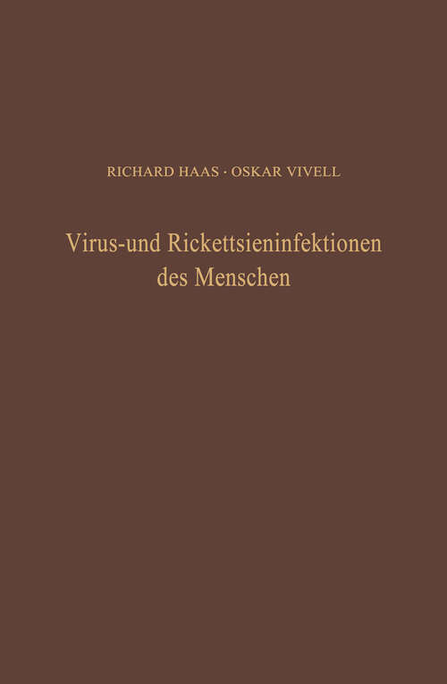 Book cover of Virus- und Rickettsieninfektionen des Menschen (1965)