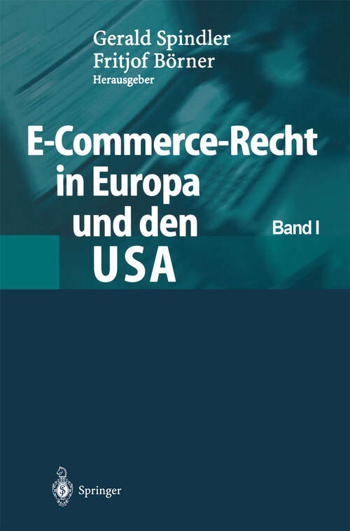 Book cover of E-Commerce-Recht in Europa und den USA (2003)