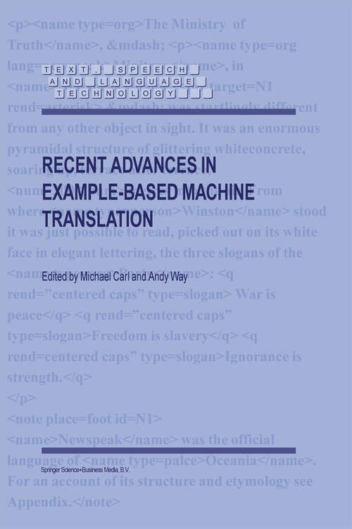 Book cover of Recent Advances in Example-Based Machine Translation (2003) (Text, Speech and Language Technology #21)