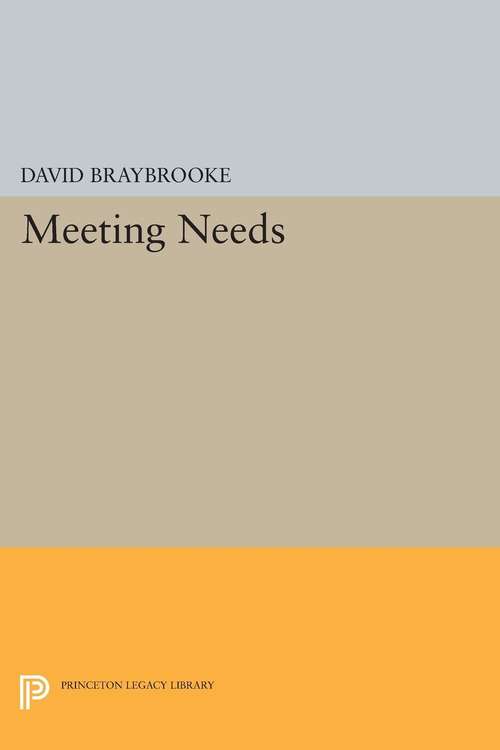 Book cover of Meeting Needs