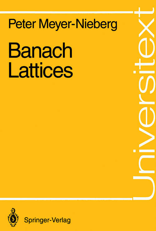 Book cover of Banach Lattices (1991) (Universitext)