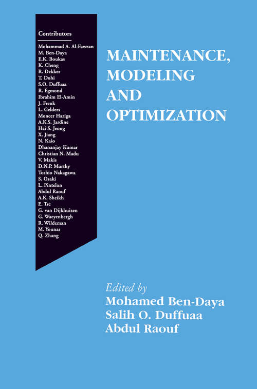 Book cover of Maintenance, Modeling and Optimization (2000)