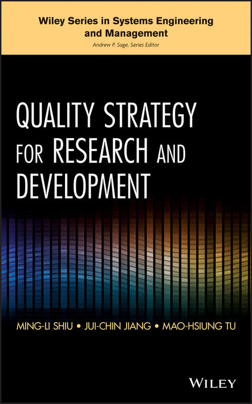 Book cover of Quality Strategy for Research and Development (Wiley Series in Systems Engineering and Management #94)