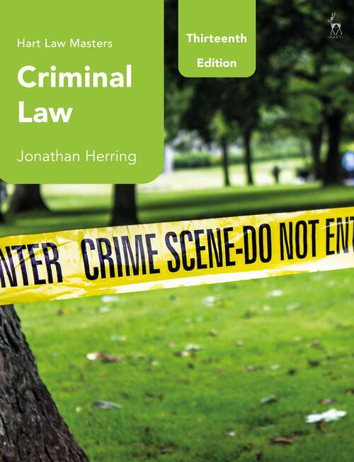 Book cover of Criminal Law: Law Revision And Study Guide (13) (Hart Law Masters)
