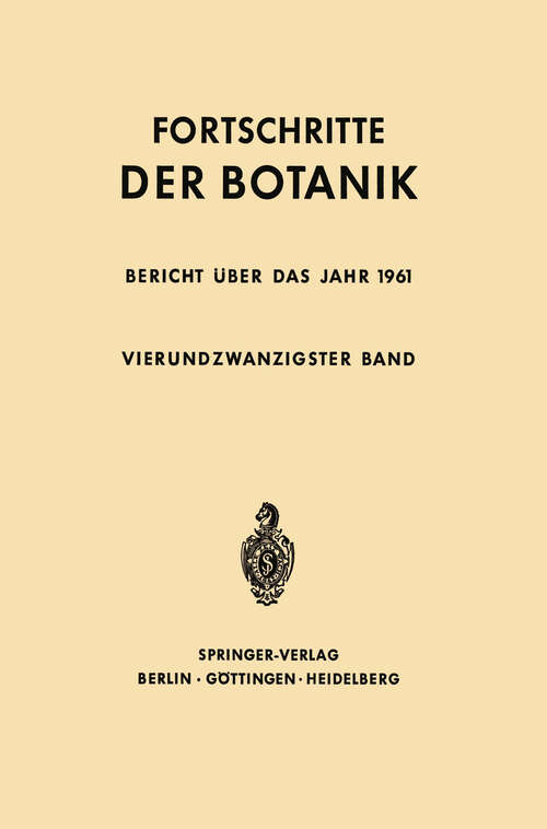 Book cover of Fortschritte der Botanik (1962) (Progress in Botany #24)