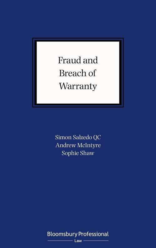 Book cover of Fraud and Breach of Warranty: Buyers’ Claims and Sellers’ Defences