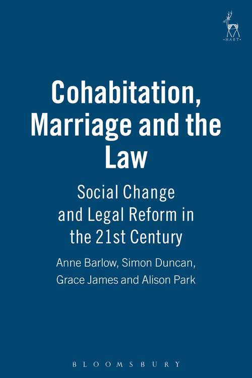 Book cover of Cohabitation, Marriage and the Law: Social Change and Legal Reform in the 21st Century