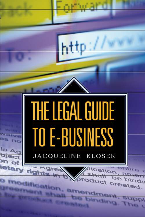 Book cover of The Legal Guide to E-Business (Non-ser.)