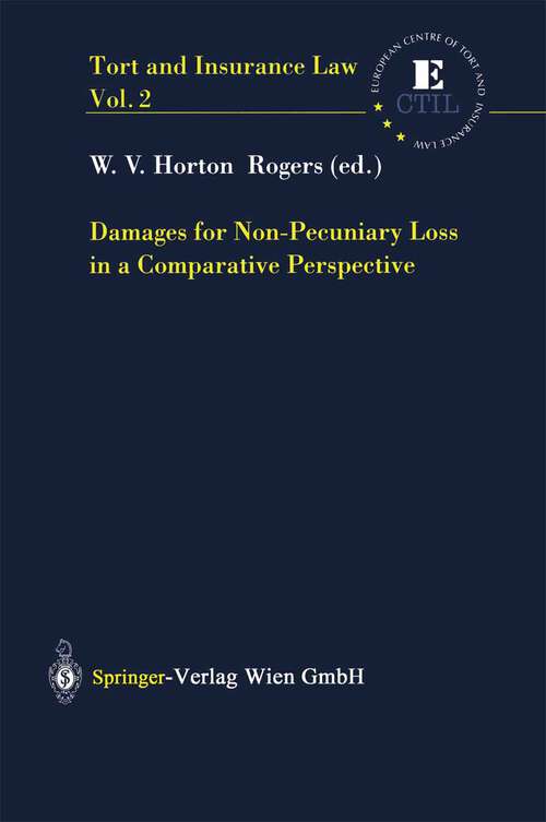 Book cover of Damages for Non-Pecuniary Loss in a Comparative Perspective (2001) (Tort and Insurance Law #2)