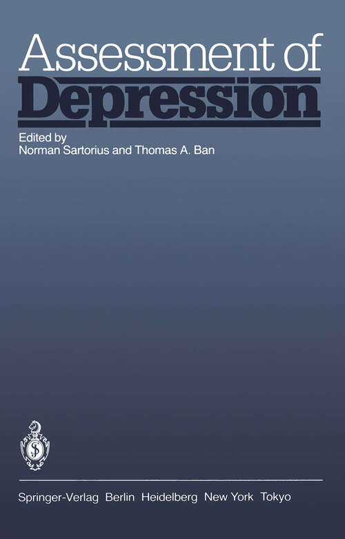 Book cover of Assessment of Depression (1986)