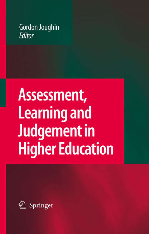 Book cover of Assessment, Learning and Judgement in Higher Education (2009)