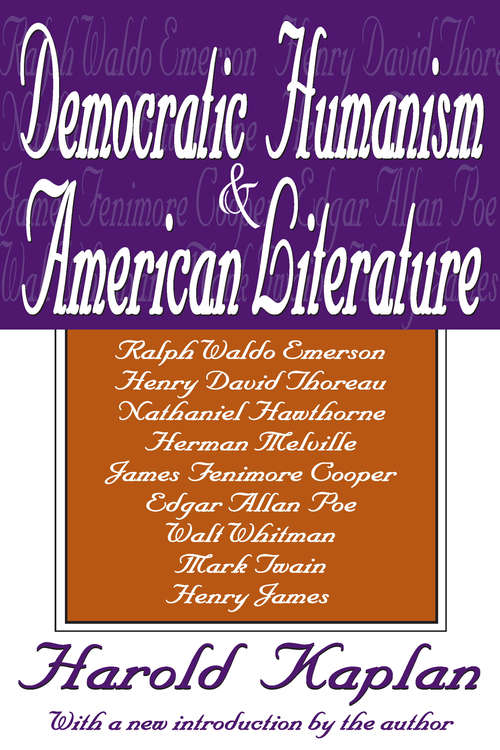 Book cover of Democratic Humanism and American Literature