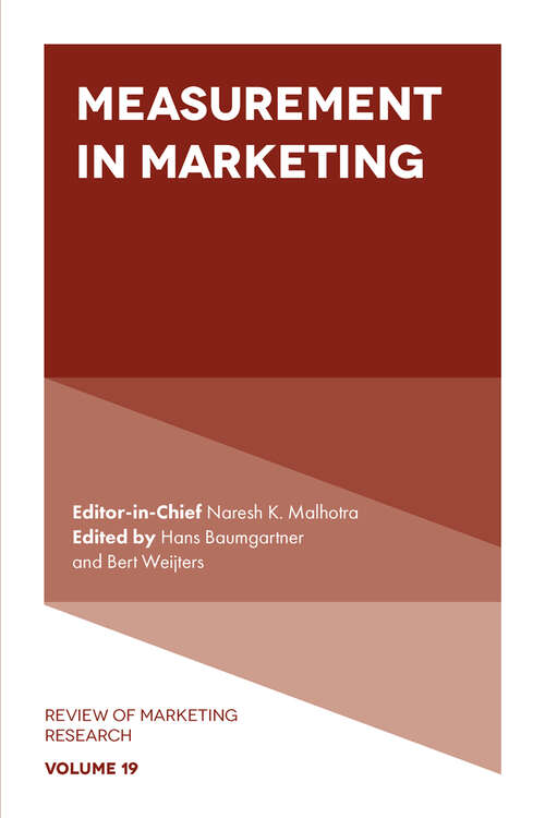 Book cover of Measurement in Marketing (Review of Marketing Research #19)