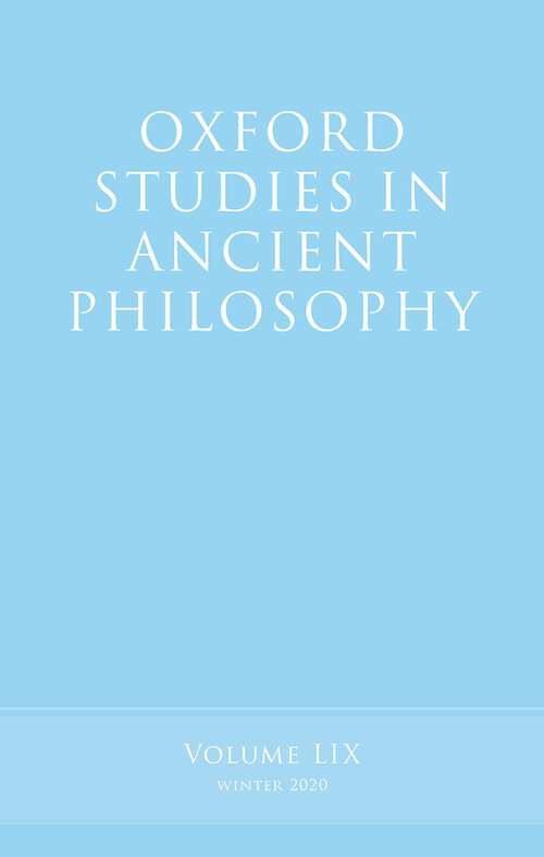 Book cover of Oxford Studies in Ancient Philosophy, Volume 59 (Oxford Studies in Ancient Philosophy)