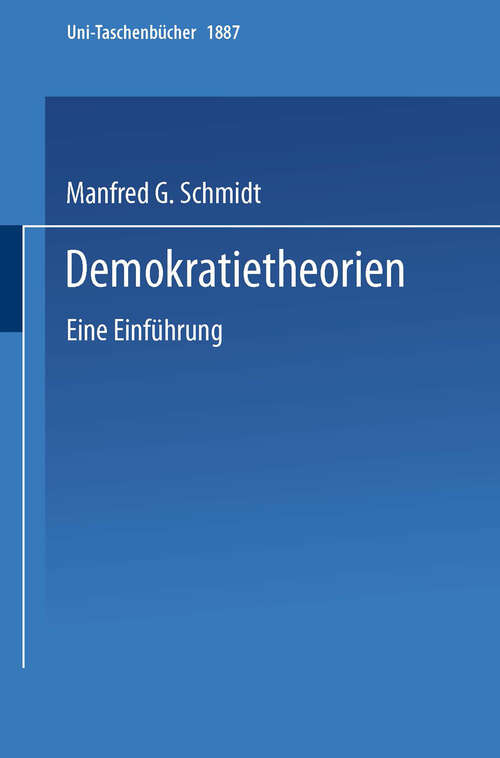 Book cover of Demokratietheorien: Eine Einführung (1995) (Uni-Taschenbücher #1887)