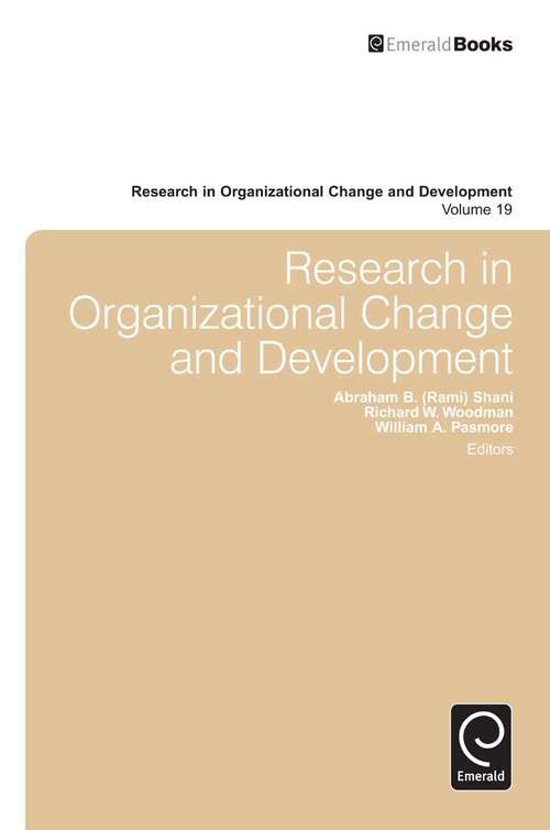 Book cover of Research in Organizational Change and Development (Research in Organizational Change and Development #19)