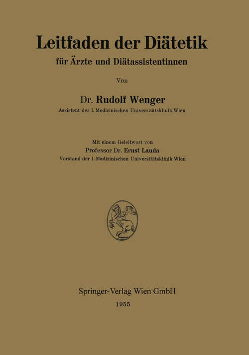 Book cover of Leitfaden der Diätetik für Ärzte und Diätassistentinnen (1955)