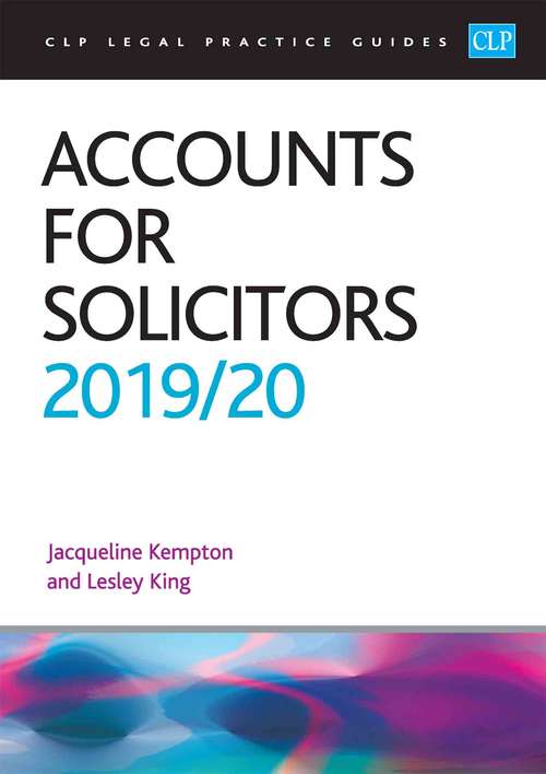 Book cover of Accounts For Solicitors 2019/2020 (PDF)