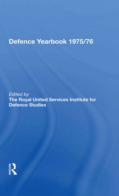 Book cover of Rusi-Brassey Defence Yearbook 1975-76