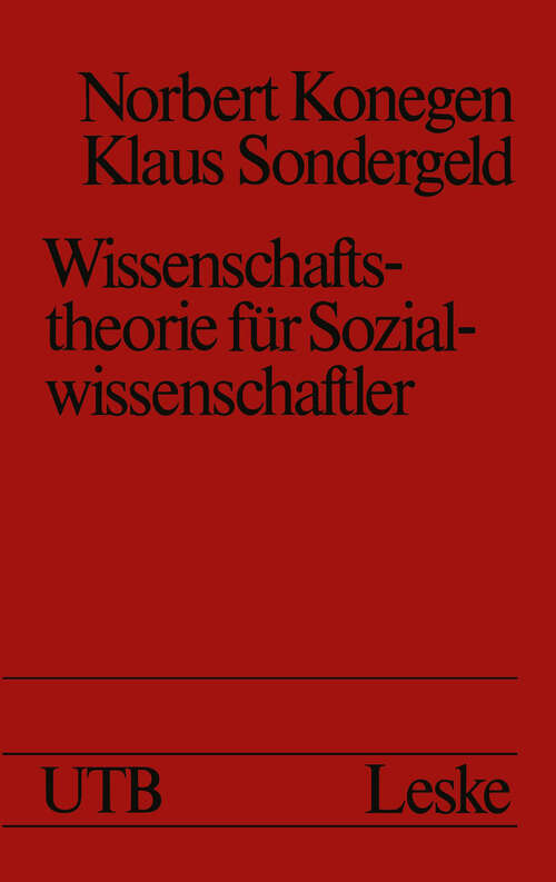 Book cover of Wissenschaftstheorie für Sozialwissenschaftler: Eine problemorientierte Einführung (1985) (Uni-Taschenbücher #1324)