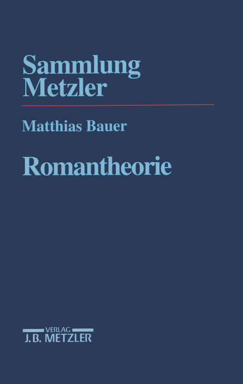 Book cover of Romantheorie (1. Aufl. 1997) (Sammlung Metzler)