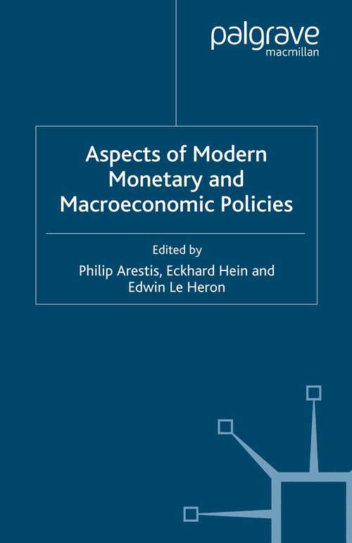 Book cover of Aspects of Modern Monetary and Macroeconomic Policies (2007)