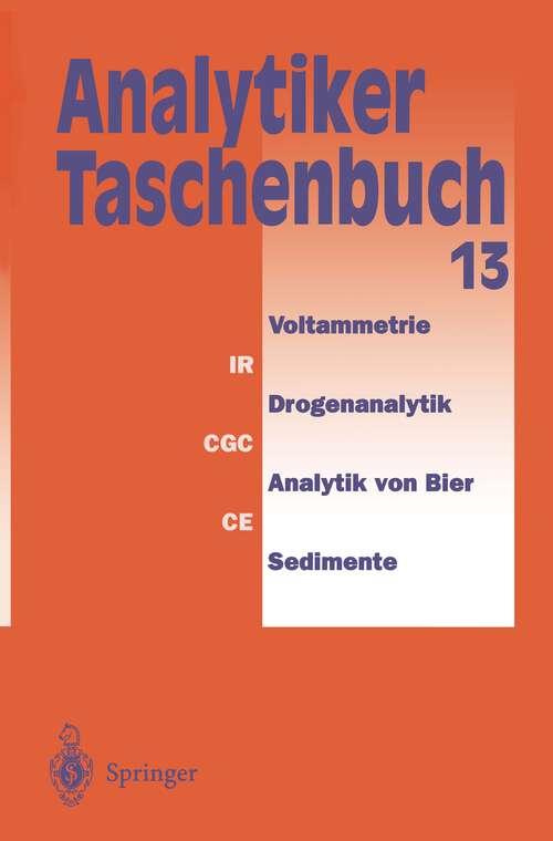 Book cover of Analytiker-Taschenbuch (1995) (Analytiker-Taschenbuch #13)