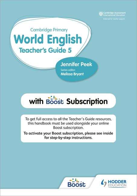 Book cover of Cambridge Primary World English Teacher's Guide Stage 5 with Boost Subscription