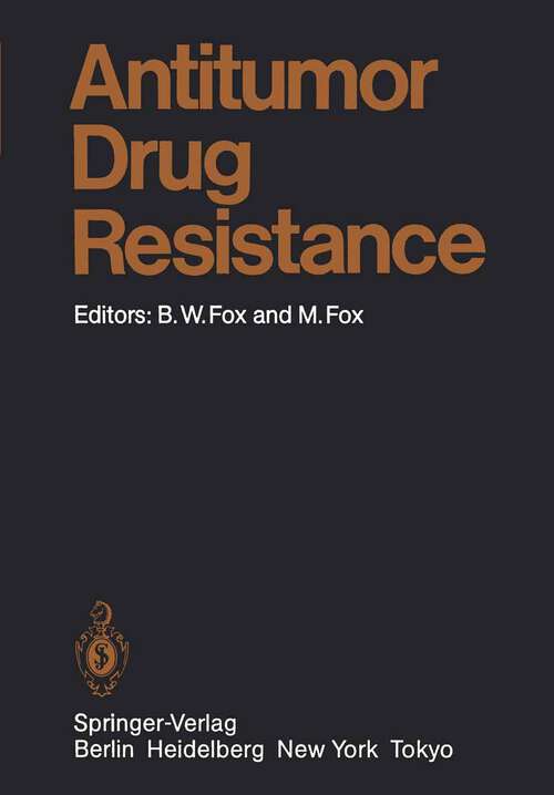 Book cover of Antitumor Drug Resistance (1984) (Handbook of Experimental Pharmacology #72)