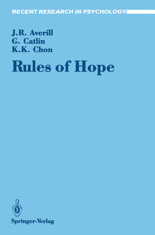 Book cover of Rules of Hope (1990) (Recent Research in Psychology)