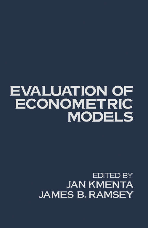 Book cover of Evaluation of Econometric Models