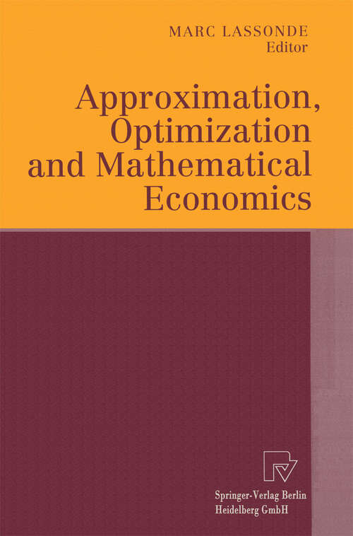 Book cover of Approximation, Optimization and Mathematical Economics (2001)