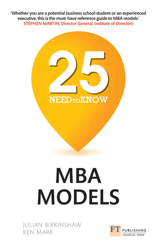 Book cover of 25 Need-to-Know MBA Models