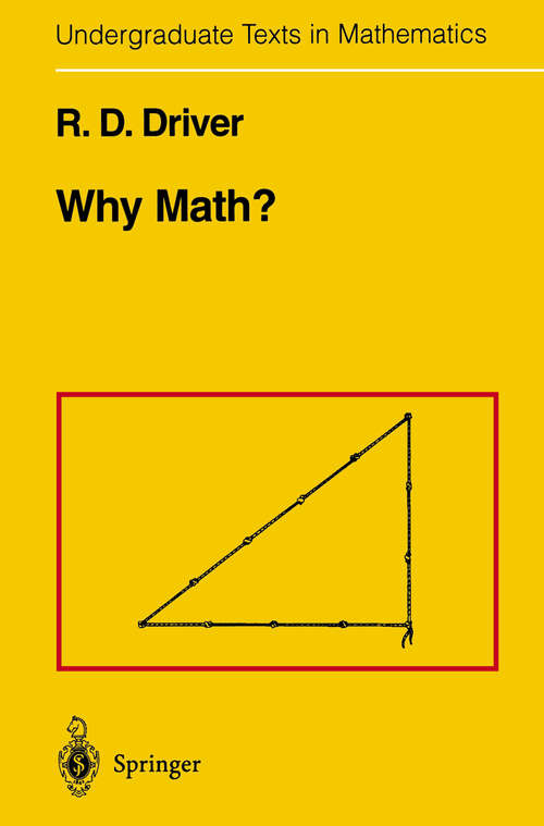 Book cover of Why Math? (1984) (Undergraduate Texts in Mathematics)