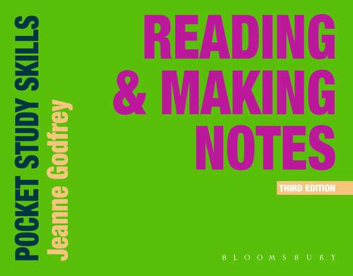 Book cover of Reading and Making Notes (Pocket Study Skills)