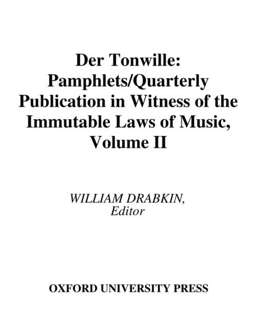 Book cover of Der Tonwille: Pamphlets in Witness of the Immutable Laws of Music, Volume II