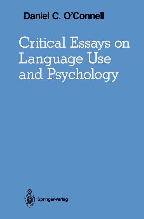 Book cover of Critical Essays on Language Use and Psychology (1988)