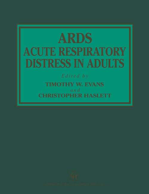 Book cover of ARDS Acute Respiratory Distress in Adults (1996)