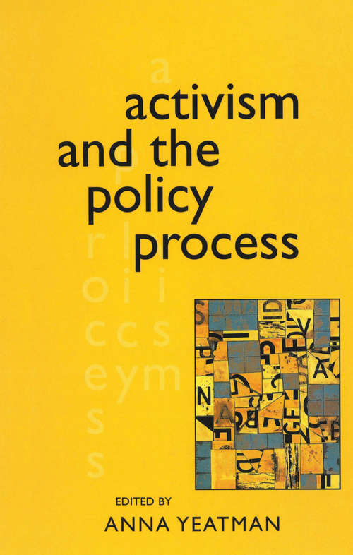 Book cover of Activism and the Policy Process